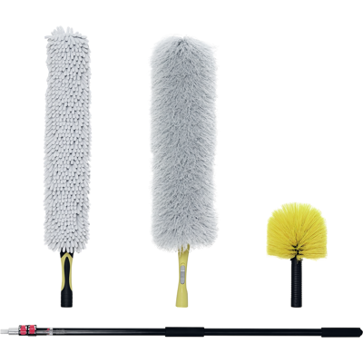 Homcom Kit di Pulizia per Casa e Ufficio con Asta, Spolverino per Ragnatele, Spolverino in Microfibra e Spolverino per Ventilatore Aosom Homcom Kit di Pulizia per Casa e Ufficio con Asta, Spolverino per Ragnatele, Spolverino in Microfibra e Spolverino per Ventilatore Aosom