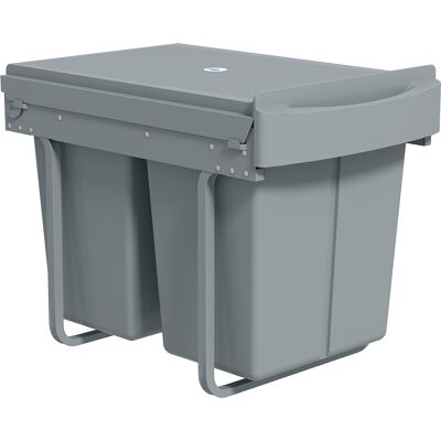Homcom Pattumiera Estraibile Sottolavello per Differenziata con 2 Secchi da 20L, 52x33.5x41 cm, Grigio Aosom Italy Homcom Pattumiera Estraibile Sottolavello per Differenziata con 2 Secchi da 20L, 52x33.5x41 cm, Grigio Aosom Italy