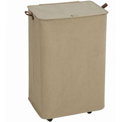 Homcom Cesto per Biancheria con Coperchio e Ruote 50 L, Cesta Pieghevole con Sacca a Coulisse Removibile, 40x30x65 cm, Cammello Aosom Italy Homcom Cesto per Biancheria con Coperchio e Ruote 50 L, Cesta Pieghevole con Sacca a Coulisse Removibile, 40x30x65 cm, Cammello Aosom Italy