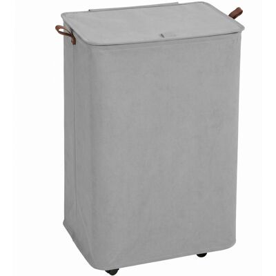 Homcom Cesto per Biancheria con Coperchio e Ruote 50 L, Cesta Pieghevole con Sacca a Coulisse Removibile, 40x30x65 cm, Grigio Aosom Italy Homcom Cesto per Biancheria con Coperchio e Ruote 50 L, Cesta Pieghevole con Sacca a Coulisse Removibile, 40x30x65 cm, Grigio Aosom Italy