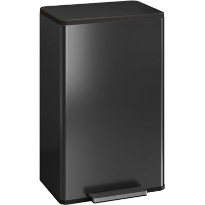 Homcom Pattumiera da cucina 45 L a pedale con coperchio soft-close e secchio estraibile, nero Aosom Italy Homcom Pattumiera da cucina 45 L a pedale con coperchio soft-close e secchio estraibile, nero Aosom Italy