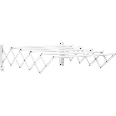 Homcom Stendibiancheria a Parete Retrattile, Stendino Salvaspazio Pieghevole in Metallo per Interni ed Esterni, 63.5x60x20 cm, Bianco Aosom Italy Homcom Stendibiancheria a Parete Retrattile, Stendino Salvaspazio Pieghevole in Metallo per Interni ed Esterni, 63.5x60x20 cm, Bianco Aosom Italy
