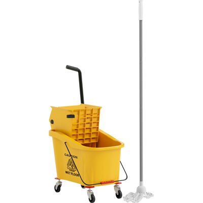 Homcom Secchio Lavapavimenti Professionale 36L con Mocio, Strizzatore, Ruote e Manico, 55x37x65 cm, Giallo Homcom Secchio Lavapavimenti Professionale 36L con Mocio, Strizzatore, Ruote e Manico, 55x37x65 cm, Giallo