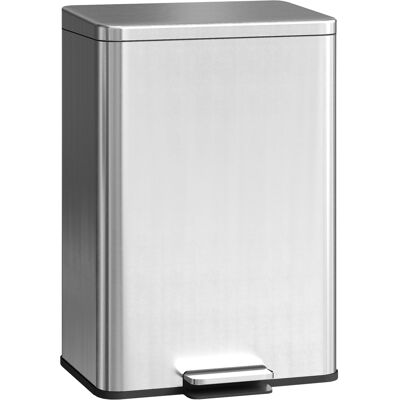 Homcom Pattumiera Rettangolare a Pedale 20L in Metallo con Secchio Interno Rimovibile, Chiusura Ammortizzata, Argento Aosom Italy Homcom Pattumiera Rettangolare a Pedale 20L in Metallo con Secchio Interno Rimovibile, Chiusura Ammortizzata, Argento Aosom Italy