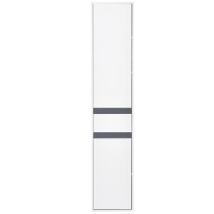 Homcom Colonna Bagno a 2 Armadietti con Ripiano Regolabile e Cassetto, in Truciolato, 35x31x172 cm, Bianco