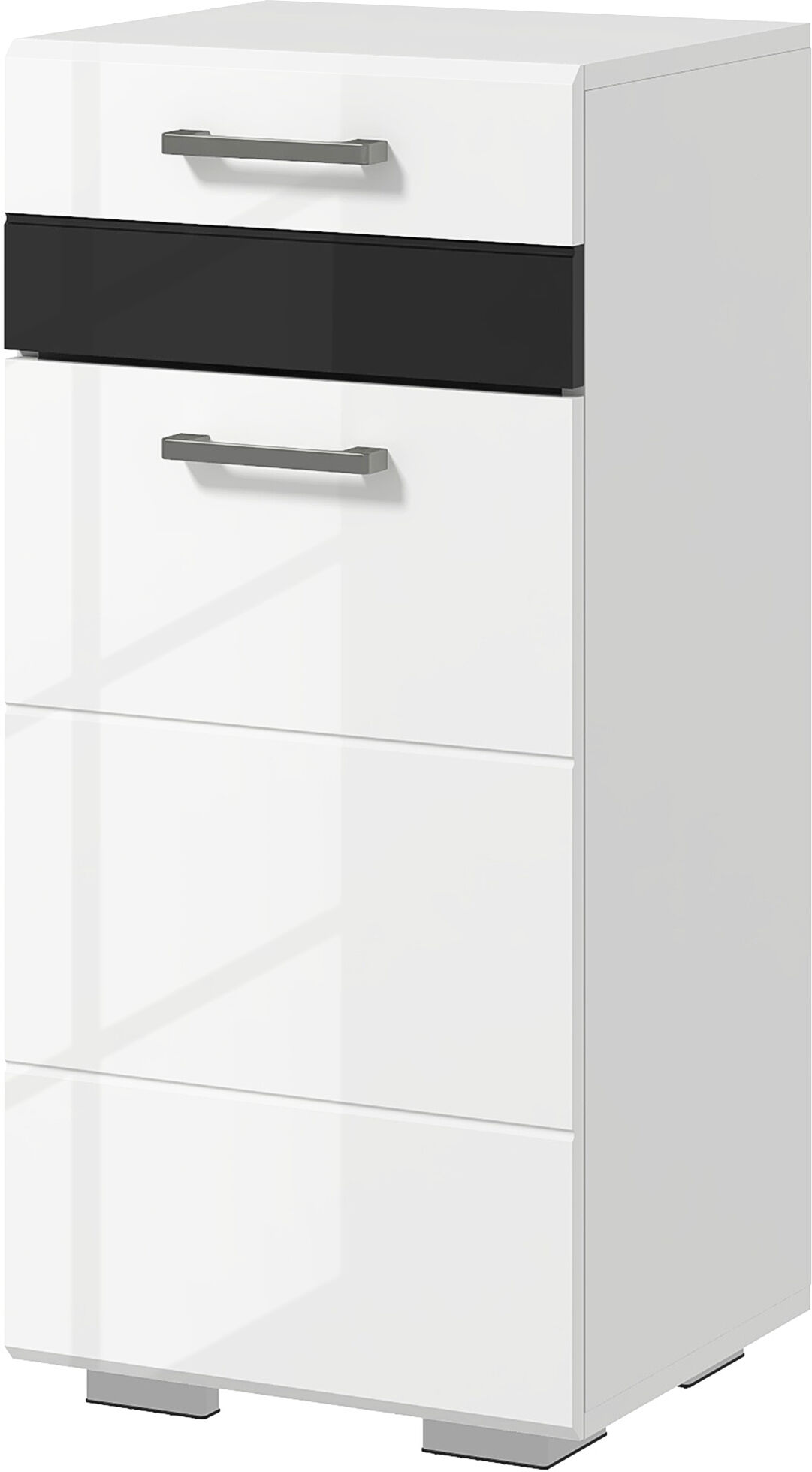 Kleankin Mobiletto Bagno in MDF con Cassetto e Armadietto con Ripiano Interno Regolabile, 37x32.5x79 cm, Bianco