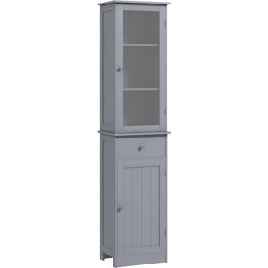 Kleankin Mobile Colonna Bagno Salvaspazio con Armadietto Cassetto e Ripiani in MDF 40x27x1715cm Grigio Aosom Kleankin Mobile Colonna Bagno Salvaspazio con Armadietto Cassetto e Ripiani in MDF 40x27x1715cm Grigio Aosom