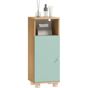 Homcom Mobile da bagno, mobiletto portaoggetti stretto con armadio a porta e vano aperto, 30x30x80cm, verde Aosom Italy Homcom Mobile da bagno, mobiletto portaoggetti stretto con armadio a porta e vano aperto, 30x30x80cm, verde Aosom Italy