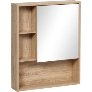 Kleankin Armadietto a specchio per bagno con scaffale regolabile, montaggio a muro, color rovere, 60 x 15 x 76cm Aosom Kleankin Armadietto a specchio per bagno con scaffale regolabile, montaggio a muro, color rovere, 60 x 15 x 76cm Aosom