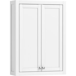 Homcom Mobile da Bagno a Parete in Legno con 2 Ripiani Regolabili su 3 Livelli, 61x20x84 cm, Bianco Aosom Italy Homcom Mobile da Bagno a Parete in Legno con 2 Ripiani Regolabili su 3 Livelli, 61x20x84 cm, Bianco Aosom Italy