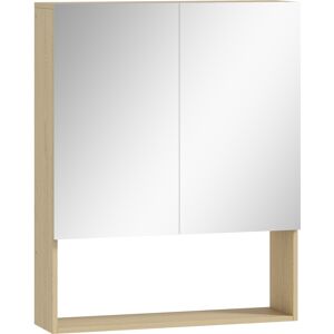 Homcom Armadietto bagno con specchio e mensola aperta, Montaggio a parete, MDF, Truciolato, Rovere Aosom Italy Homcom Armadietto bagno con specchio e mensola aperta, Montaggio a parete, MDF, Truciolato, Rovere Aosom Italy
