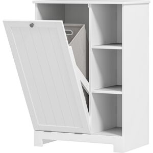Homcom Mobile Bagno Portabiancheria con Cesto Rimovibile e Ripiani Regolabili, 60x38x86 cm, Bianco Homcom Mobile Bagno Portabiancheria con Cesto Rimovibile e Ripiani Regolabili, 60x38x86 cm, Bianco