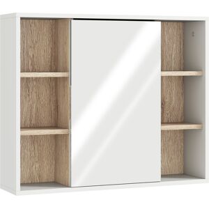 Homcom Armadietto con Specchio in MDF e Truciolato con 3 Ripiani Laterali e Ripiano Regolabile Interno, 60x14.5x49.4 cm Aosom Homcom Armadietto con Specchio in MDF e Truciolato con 3 Ripiani Laterali e Ripiano Regolabile Interno, 60x14.5x49.4 cm Aosom