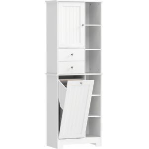 Homcom Armadietto da Bagno Bianco, Cesto Biancheria Inclinabile, Cassetti Aosom Italy Homcom Armadietto da Bagno Bianco, Cesto Biancheria Inclinabile, Cassetti Aosom Italy