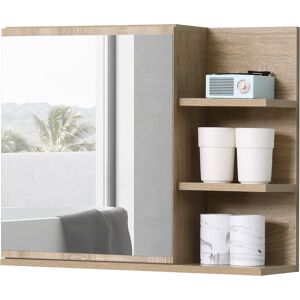Kleankin Specchio da Parete Bagno - Legno Naturale - 60x18x50cm Kleankin Specchio da Parete Bagno - Legno Naturale - 60x18x50cm