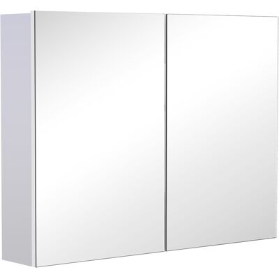 Homcom Armadietto Pensile da Bagno Due Ante Frontali con Specchiera e 3 Ripiani Interni MDF Bianco (80 x 60 x 15 cm) Aosom Homcom Armadietto Pensile da Bagno Due Ante Frontali con Specchiera e 3 Ripiani Interni MDF Bianco (80 x 60 x 15 cm) Aosom