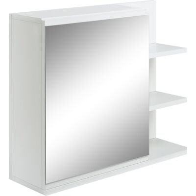 Kleankin Mobiletto Bagno Moderno con Specchio e 3 Ripiani Laterali in Legno, a Parete con Anta e 4 viti a espansione, 60x18x50cm, Bianco Aosom italy Kleankin Mobiletto Bagno Moderno con Specchio e 3 Ripiani Laterali in Legno, a Parete con Anta e 4 viti a espansione, 60x18x50cm, Bianco Aosom italy