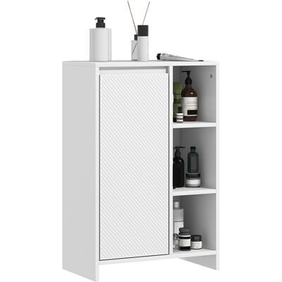 Homcom Mobiletto Bagno con 3 Ripiani Aperti e Armadietto a un'Anta con Mensola Regolabile, 53x30x80cm, Bianco Homcom Mobiletto Bagno con 3 Ripiani Aperti e Armadietto a un'Anta con Mensola Regolabile, 53x30x80cm, Bianco