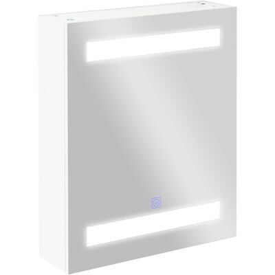 Homcom Mobile da bagno con specchio, design moderno con luci a LED, 3 Ripiani Interni e Cerniere ammortizzate, 60 x 50 x 15cm, Bianco Aosom Italy Homcom Mobile da bagno con specchio, design moderno con luci a LED, 3 Ripiani Interni e Cerniere ammortizzate, 60 x 50 x 15cm, Bianco Aosom Italy