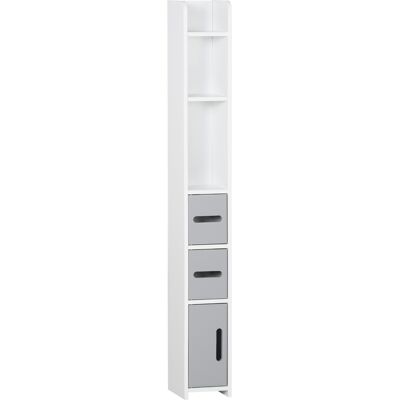 Armadio bagno Kleankin - Bianco e Grigio, 120cm Armadio bagno Kleankin - Bianco e Grigio, 120cm