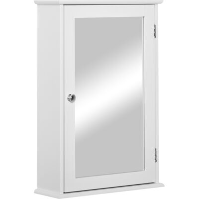 Kleankin Mobiletto Bagno con Specchiera Pensile da Parete con Chiusura Magnetica, in Legno 41x14x60cm, Bianco Aosom Italy Kleankin Mobiletto Bagno con Specchiera Pensile da Parete con Chiusura Magnetica, in Legno 41x14x60cm, Bianco Aosom Italy