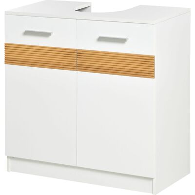 Kleankin Mobile Moderno Sotto Lavabo Bagno per nascondere tubi idraulici, Sottolavandino con Antine in Legno Bianco, 60x30x60.5cm Aosom Italy Kleankin Mobile Moderno Sotto Lavabo Bagno per nascondere tubi idraulici, Sottolavandino con Antine in Legno Bianco, 60x30x60.5cm Aosom Italy
