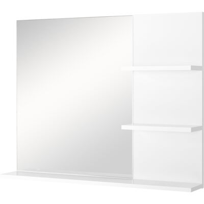 Kleankin Mobiletto pensile da bagno con specchio e 3 ripiani, 60x10x48 cm, Bianco Aosom Italy Kleankin Mobiletto pensile da bagno con specchio e 3 ripiani, 60x10x48 cm, Bianco Aosom Italy