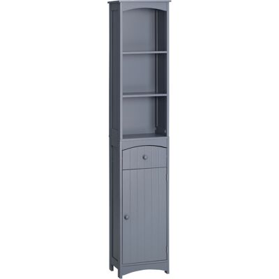 Homcom Armadio Alto da Bagno Stretto con 1 Cassetto e 3 Ripiani Aperti Stile Moderno 34x24x170 cm Grigio Aosom Italy Homcom Armadio Alto da Bagno Stretto con 1 Cassetto e 3 Ripiani Aperti Stile Moderno 34x24x170 cm Grigio Aosom Italy