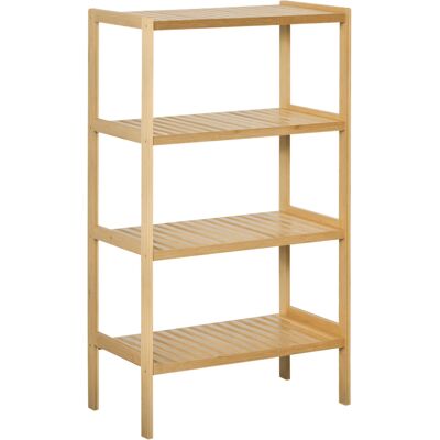 Homcom Mobile Multiuso a 4 Livelli Salvaspazio in Bambù per Bagno, Salotto e Cucina, 62x33x112cm, Colore Naturale Homcom Mobile Multiuso a 4 Livelli Salvaspazio in Bambù per Bagno, Salotto e Cucina, 62x33x112cm, Colore Naturale