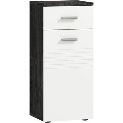 Kleankin Mobile Bagno con Cassetto e Armadietto in Legno, 35x30x77.5cm, Bianco e Nero Aosom Italy Kleankin Mobile Bagno con Cassetto e Armadietto in Legno, 35x30x77.5cm, Bianco e Nero Aosom Italy