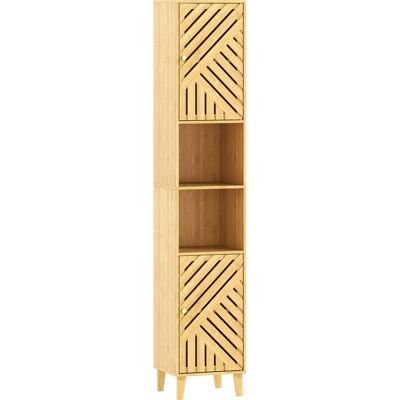 Homcom Mobile Colonna Bagno con 2 Armadietti e 2 Ripiani con Scaffale Regolabile, in Bambù e Truciolato, 32x30x170 cm Aosom Italy Homcom Mobile Colonna Bagno con 2 Armadietti e 2 Ripiani con Scaffale Regolabile, in Bambù e Truciolato, 32x30x170 cm Aosom Italy