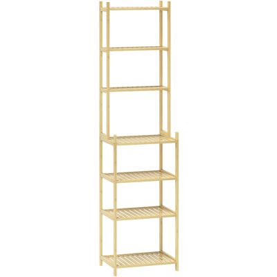 Homcom Mobile Scaffale Bagno a 7 Ripiani Portaoggetti in Bambù, 44x33x180 cm, Color Legno Homcom Mobile Scaffale Bagno a 7 Ripiani Portaoggetti in Bambù, 44x33x180 cm, Color Legno