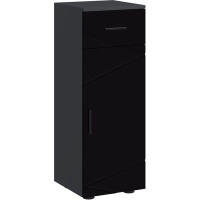Mobile bagno Kleankin - 30x30x82 cm, Nero e Grigio, Ripiani Regolabili Mobile bagno Kleankin - 30x30x82 cm, Nero e Grigio, Ripiani Regolabili