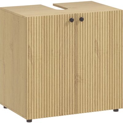 Homcom Mobile sotto lavabo 2 ante con chiusura ammortizzata, ripiano regolabile, 60×39,8×58,5 cm, legno naturale Aosom Italy Homcom Mobile sotto lavabo 2 ante con chiusura ammortizzata, ripiano regolabile, 60×39,8×58,5 cm, legno naturale Aosom Italy