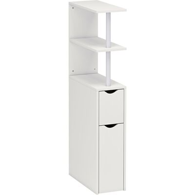 Homcom Colonna Bagno Salvaspazio con 2 Cassetti e Ripiani Aperti, 20x45x115 cm, Bianco Aosom Italy Homcom Colonna Bagno Salvaspazio con 2 Cassetti e Ripiani Aperti, 20x45x115 cm, Bianco Aosom Italy