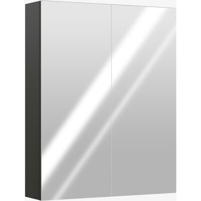 Homcom Armadietto Pensile Bagno 2 Ante con Specchiera e 2 Ripiani Interni in MDF, 60x15x75 cm, Nero Aosom Italy Homcom Armadietto Pensile Bagno 2 Ante con Specchiera e 2 Ripiani Interni in MDF, 60x15x75 cm, Nero Aosom Italy