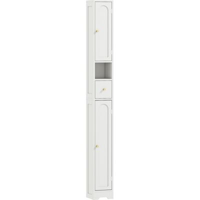 Homcom Mobile Colonna per Bagno, Mobile Contenitore con 2 Ante, Cassetto, Scomparto Aperto e Ripiano Regolabile, Bianco Aosom Italy Homcom Mobile Colonna per Bagno, Mobile Contenitore con 2 Ante, Cassetto, Scomparto Aperto e Ripiano Regolabile, Bianco Aosom Italy