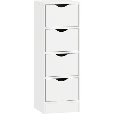 Homcom Mobile da bagno, mobile contenitore con 4 cassetti e maniglie a gola, 29 x 29 x 83 cm, bianco Aosom Italy Homcom Mobile da bagno, mobile contenitore con 4 cassetti e maniglie a gola, 29 x 29 x 83 cm, bianco Aosom Italy