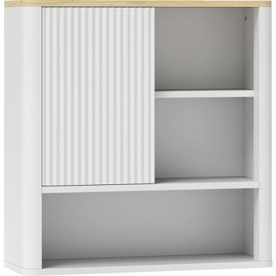 Homcom Armadio da Bagno a Parete con Anta Scorrevole, 5 Scomparti e Ripiani Regolabili, 60x20x62 cm, Bianco Aosom Italy Homcom Armadio da Bagno a Parete con Anta Scorrevole, 5 Scomparti e Ripiani Regolabili, 60x20x62 cm, Bianco Aosom Italy
