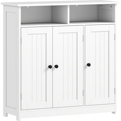 Homcom Armadio da Bagno Stretto con 3 Porte, 2 Scomparti Aperti e Ripiano Regolabile, 85x30x85 cm, Bianco Aosom Italy Homcom Armadio da Bagno Stretto con 3 Porte, 2 Scomparti Aperti e Ripiano Regolabile, 85x30x85 cm, Bianco Aosom Italy