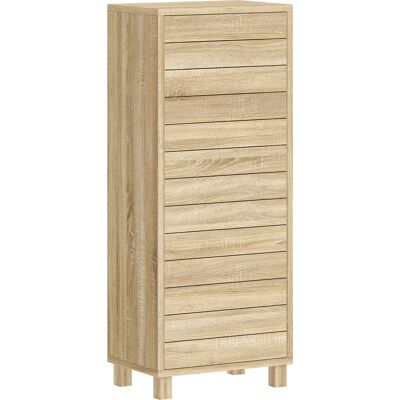 Homcom Mobile da Bagno Stretto con Porta a Doghe e 3 Ripiani, 34x23x84 cm, Legno Naturale Aosom Italy Homcom Mobile da Bagno Stretto con Porta a Doghe e 3 Ripiani, 34x23x84 cm, Legno Naturale Aosom Italy