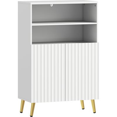 Homcom Mobiletto Bagno Moderno con 2 Ripiani Aperti e Armadietto con Ante Ammortizzate, 60x31.8x93 cm, Bianco Aosom Italy Homcom Mobiletto Bagno Moderno con 2 Ripiani Aperti e Armadietto con Ante Ammortizzate, 60x31.8x93 cm, Bianco Aosom Italy