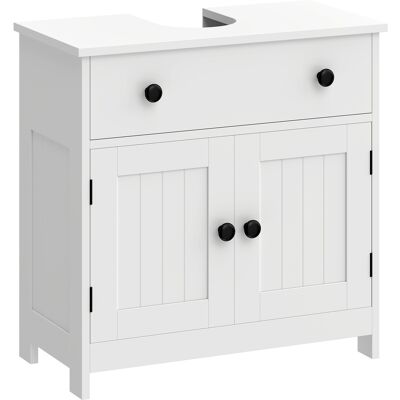 Homcom Mobile sottolavabo da bagno con cassetto e due ante, bianco Aosom Italy Homcom Mobile sottolavabo da bagno con cassetto e due ante, bianco Aosom Italy