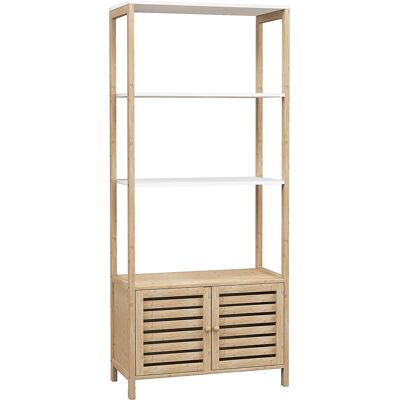 Homcom Mobile bagno in bambù - 63x30x138 cm - Legno e bianco Homcom Mobile bagno in bambù - 63x30x138 cm - Legno e bianco