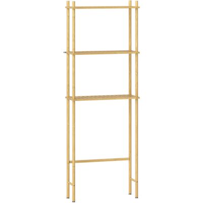Homcom Mobile Sopra WC a 3 Ripiani a Doghe Salvaspazio in Bambù, 63.5x25.5x181 cm, color Legno Homcom Mobile Sopra WC a 3 Ripiani a Doghe Salvaspazio in Bambù, 63.5x25.5x181 cm, color Legno