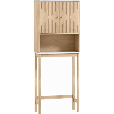 Homcom Mobile Sopra WC con Armadietto a 2 Ante e Ripiano Aperto, Barra Inferiore, 66x25x168 cm, Rovere Aosom Italy Homcom Mobile Sopra WC con Armadietto a 2 Ante e Ripiano Aperto, Barra Inferiore, 66x25x168 cm, Rovere Aosom Italy