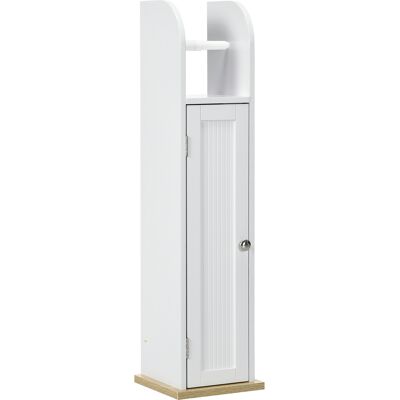 Kleankin Mobile Bagno Salvaspazio con Porta Carta Igienica e Ripiani, Mobiletto Stretto Moderno per Lavanderia, 20x20x80 cm, Bianco Aosom Italy Kleankin Mobile Bagno Salvaspazio con Porta Carta Igienica e Ripiani, Mobiletto Stretto Moderno per Lavanderia, 20x20x80 cm, Bianco Aosom Italy