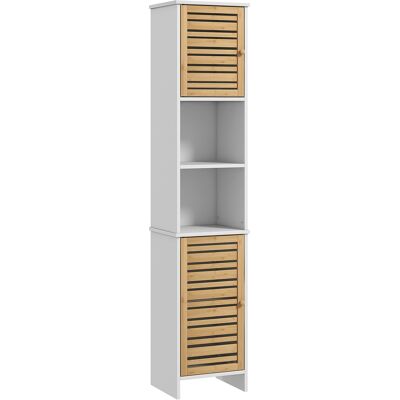 Homcom Mobile Bagno Alto 170cm, con 2 Armadietti e Ripiani Regolabili, Scomparti Aperti, per Lavanderia, Bianco Aosom Italy Homcom Mobile Bagno Alto 170cm, con 2 Armadietti e Ripiani Regolabili, Scomparti Aperti, per Lavanderia, Bianco Aosom Italy