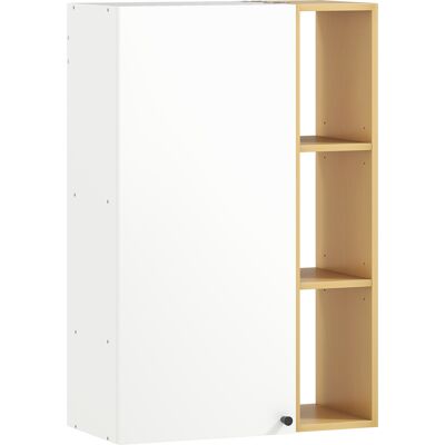 Homcom Armadietto Bagno a Parete con Ripiani Regolabili e 3 Mensole Aperte, 59.5x30x90 cm, Bianco e Legno Aosom Italy Homcom Armadietto Bagno a Parete con Ripiani Regolabili e 3 Mensole Aperte, 59.5x30x90 cm, Bianco e Legno Aosom Italy