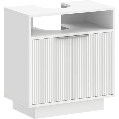 Homcom Mobile Sotto Lavabo Bagno con Ripiano Interno Regolabile e Ripiano Aperto, in Legno, 60x33x63 cm, Bianco Aosom Italy Homcom Mobile Sotto Lavabo Bagno con Ripiano Interno Regolabile e Ripiano Aperto, in Legno, 60x33x63 cm, Bianco Aosom Italy